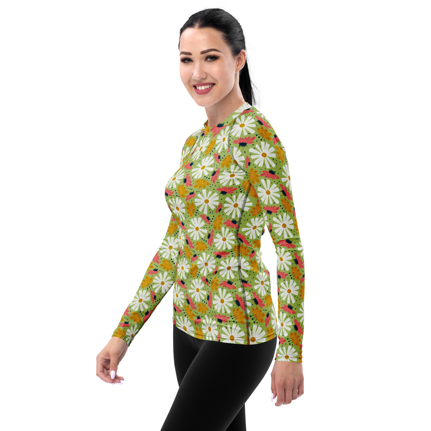 Scandinavian Spring Floral | Seamless Patterns | All-Over Print Women's Rash Guard - #4