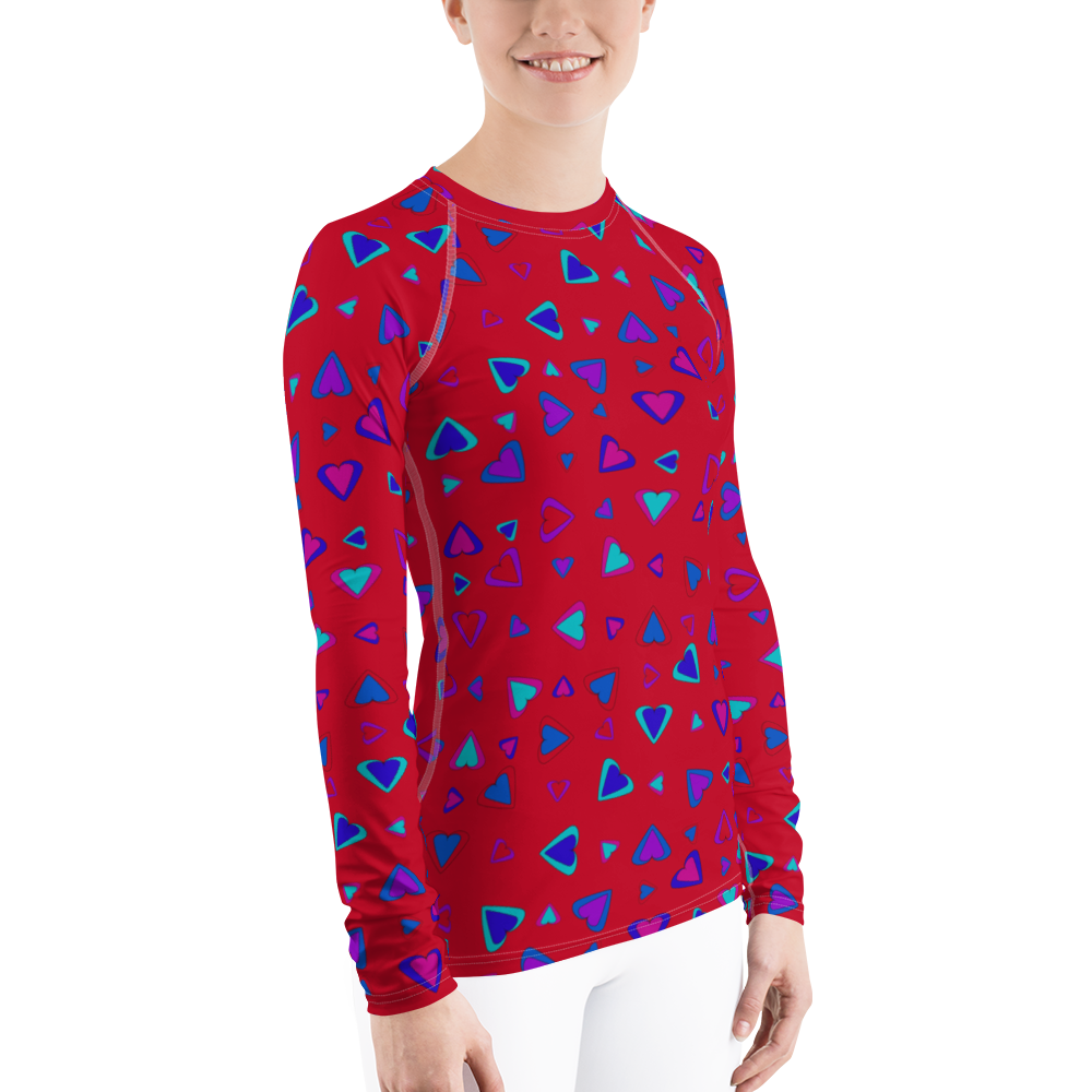 Rainbow Of Hearts | Batch 01 | Seamless Patterns | All-Over Print Women's Rash Guard - #1