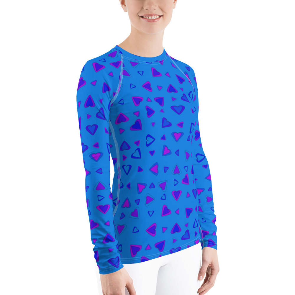 Rainbow Of Hearts | Batch 01 | Seamless Patterns | All-Over Print Women's Rash Guard - #10