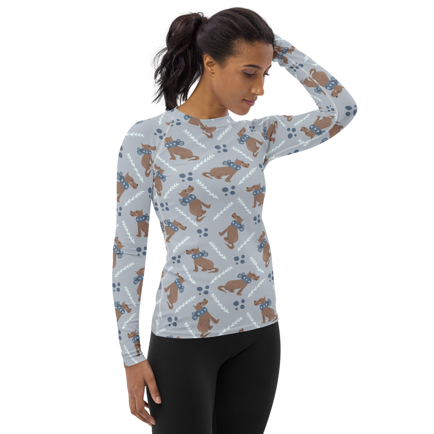 Cozy Dogs | Seamless Patterns | All-Over Print Women's Rash Guard - #4