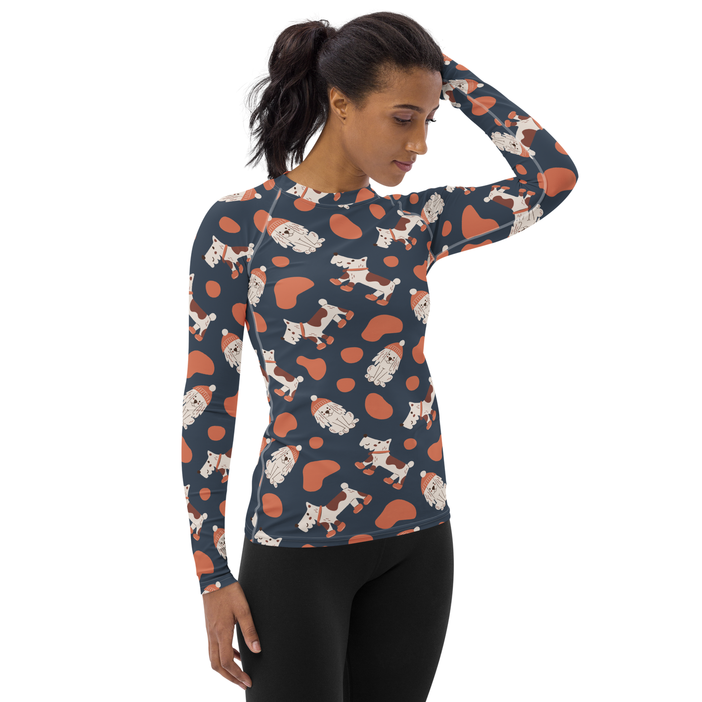 Cozy Dogs | Seamless Patterns | All-Over Print Women's Rash Guard - #5