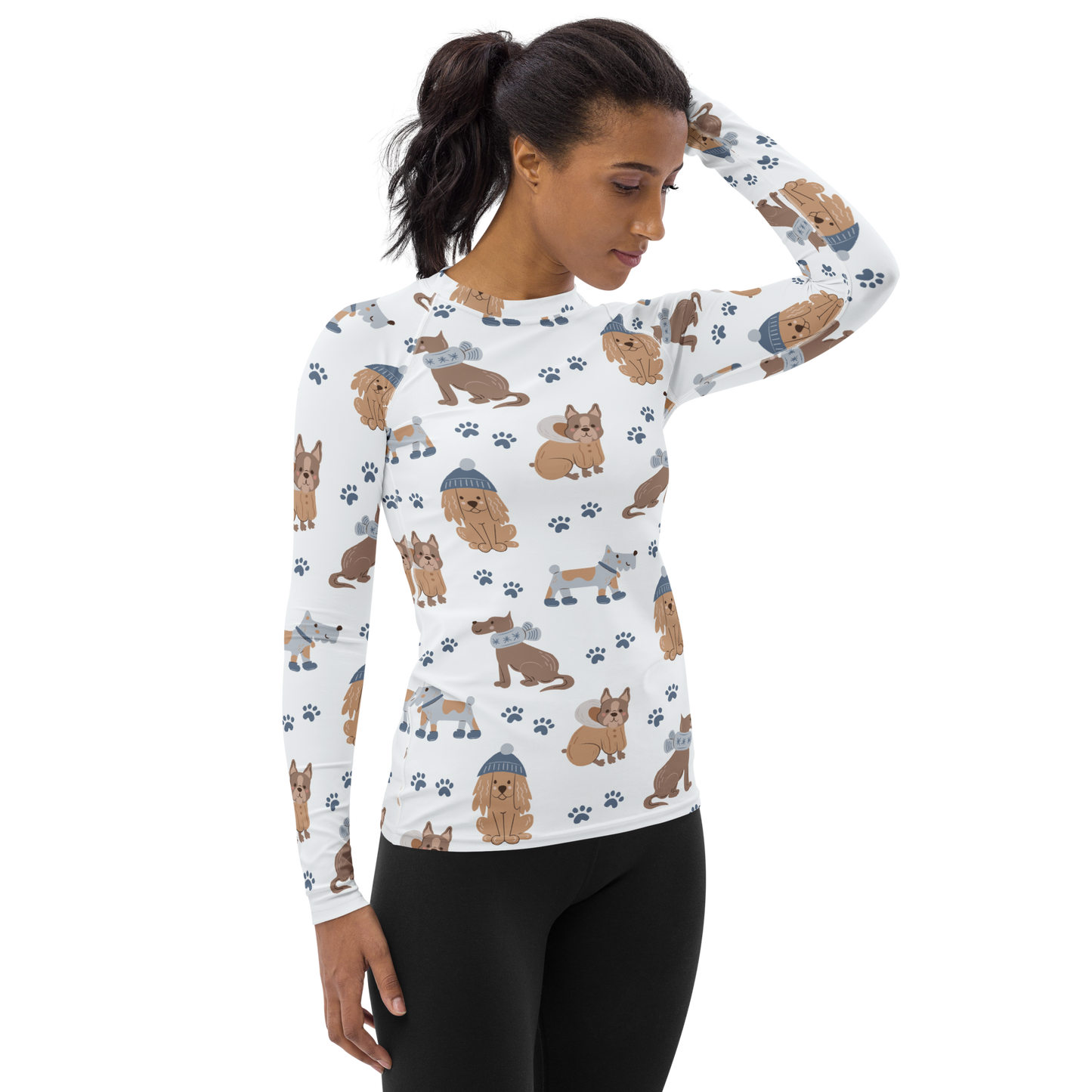 Cozy Dogs | Seamless Patterns | All-Over Print Women's Rash Guard - #7