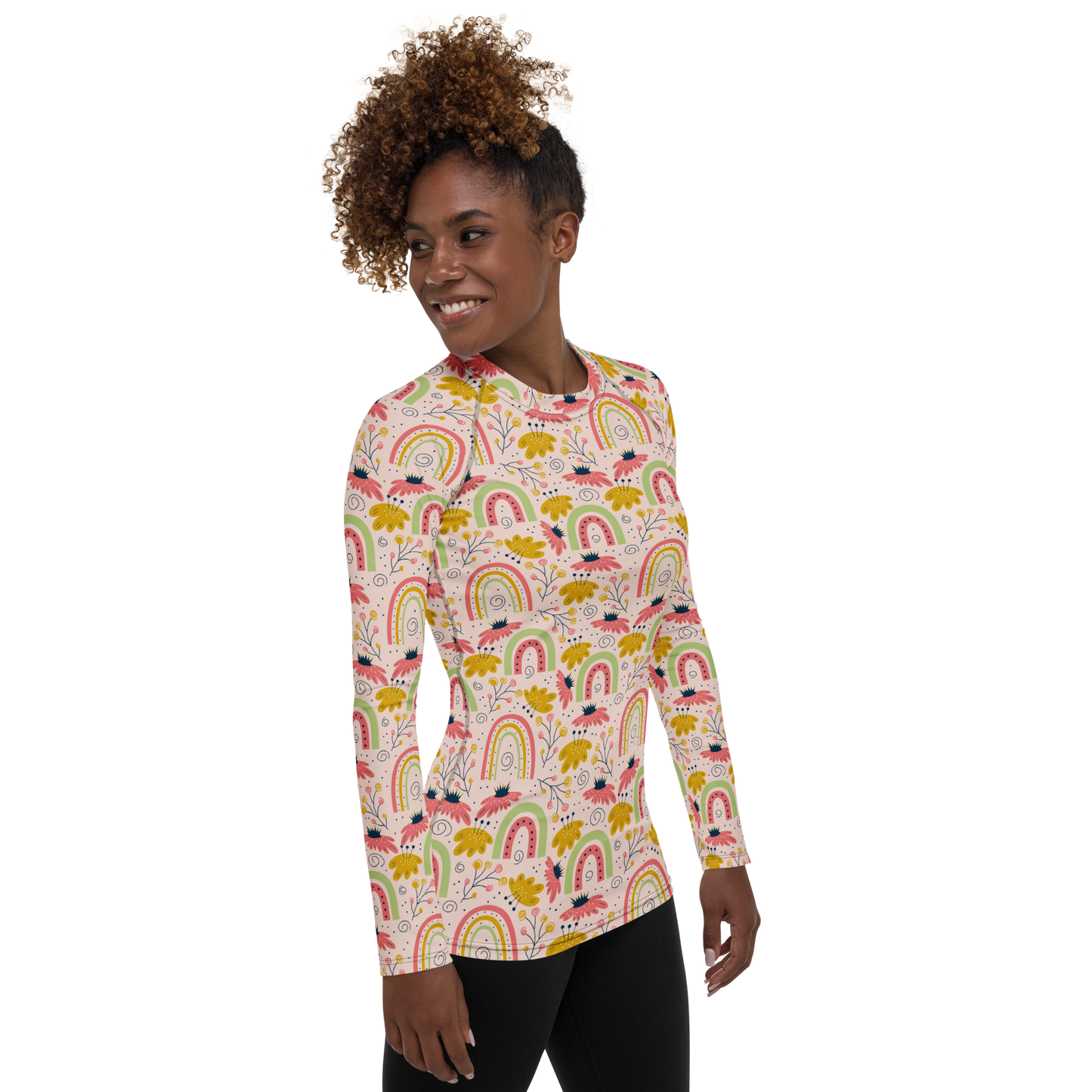 Scandinavian Spring Floral | Seamless Patterns | All-Over Print Women's Rash Guard - #7