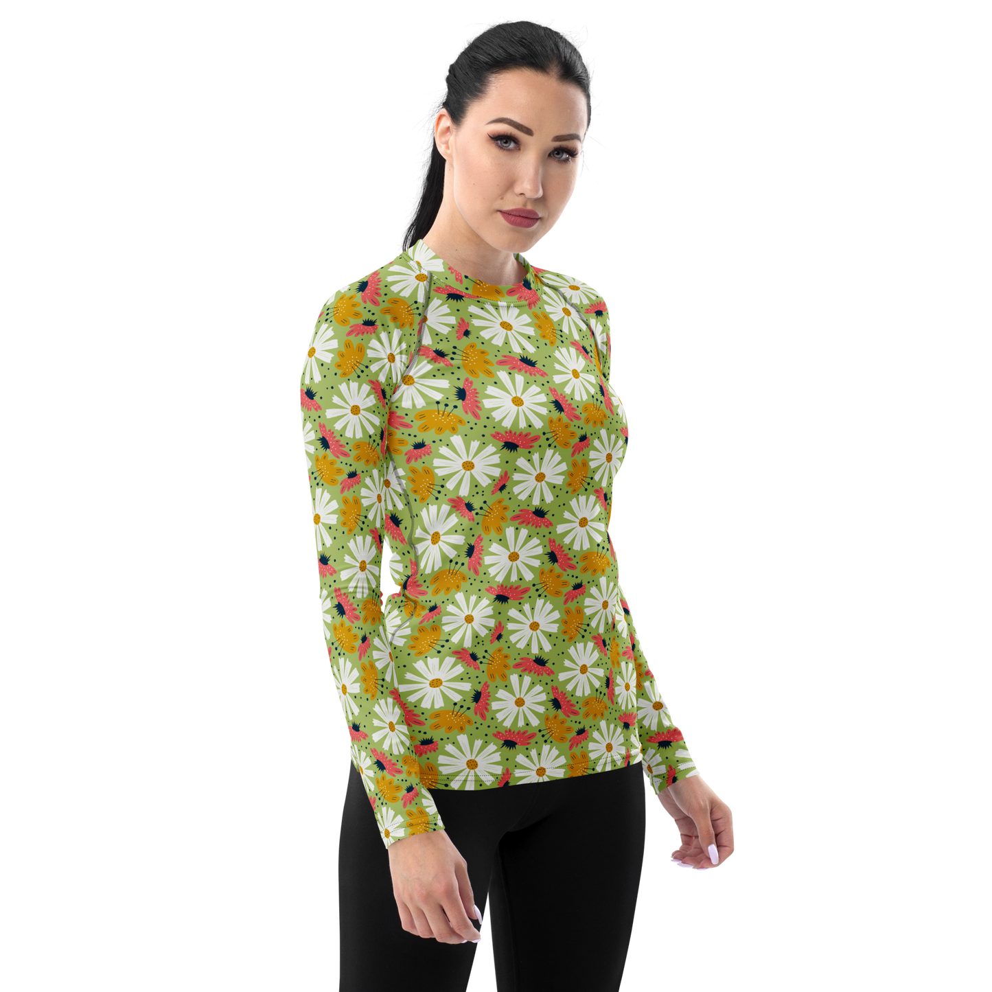 Scandinavian Spring Floral | Seamless Patterns | All-Over Print Women's Rash Guard - #4