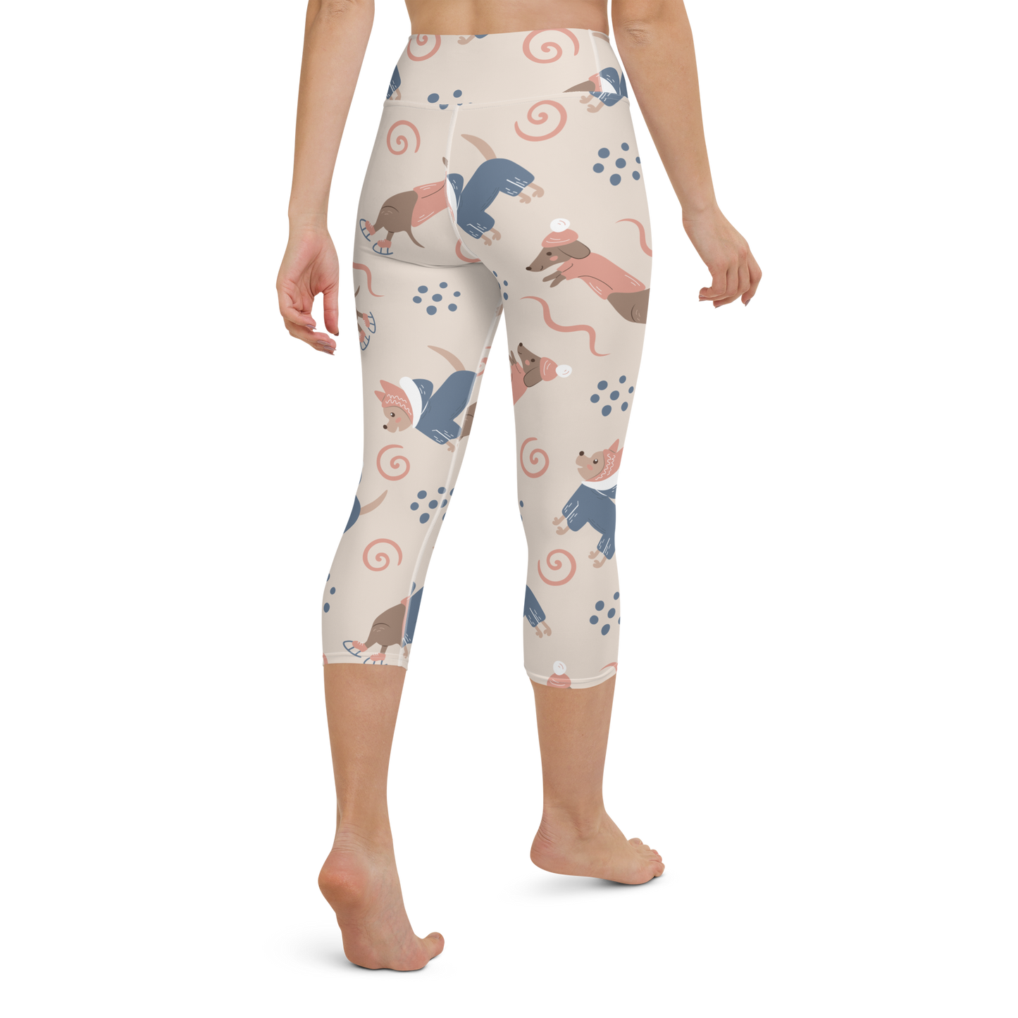 Cozy Dogs | Seamless Patterns | All-Over Print Yoga Capri Leggings - #12