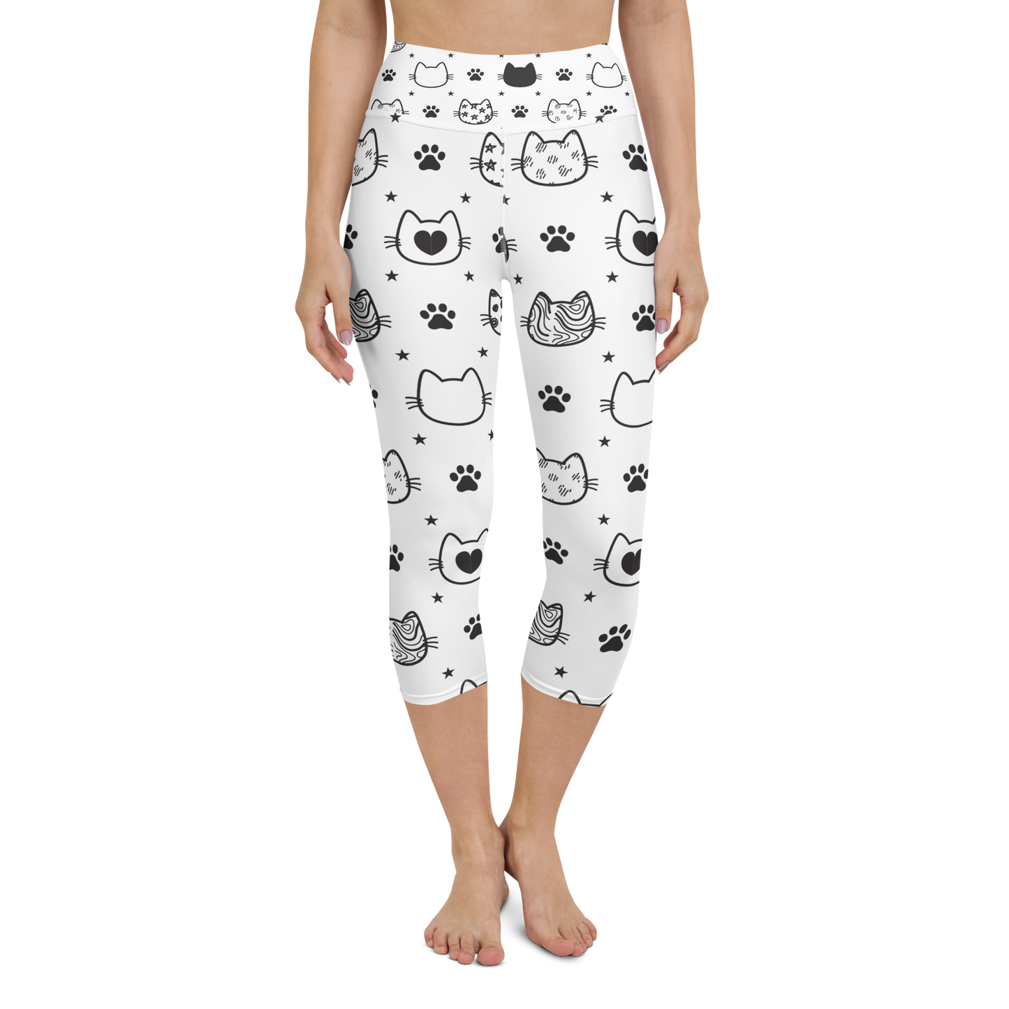 Cat Seamless Pattern Batch 01 | Seamless Patterns | All-Over Print Yoga Capri Leggings - #4