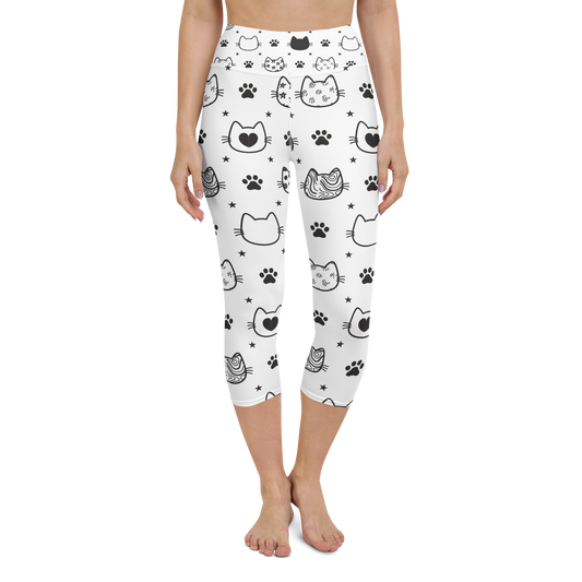 Cat Seamless Pattern Batch 01 | Seamless Patterns | All-Over Print Yoga Capri Leggings - #4