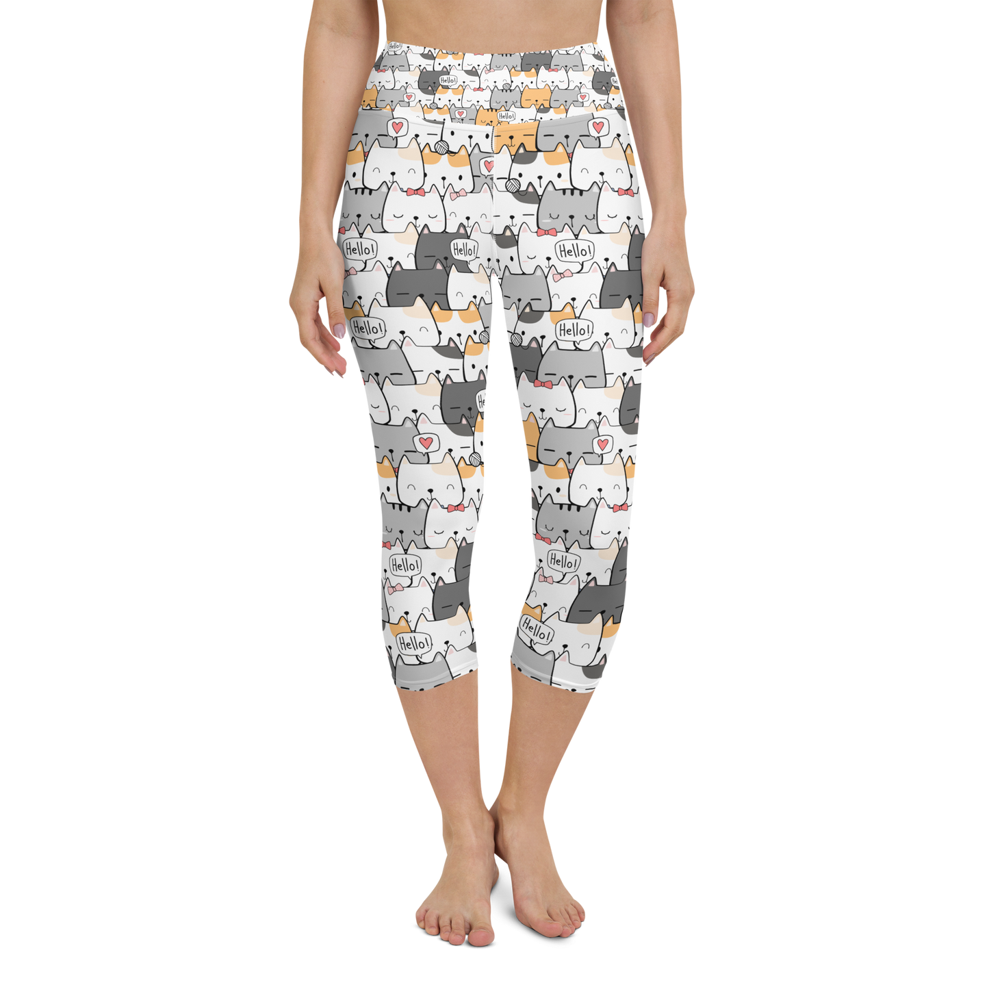 Cat Seamless Pattern Batch 01 | Seamless Patterns | All-Over Print Yoga Capri Leggings - #6