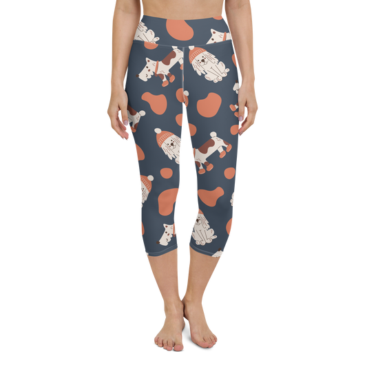 Cozy Dogs | Seamless Patterns | All-Over Print Yoga Capri Leggings - #5