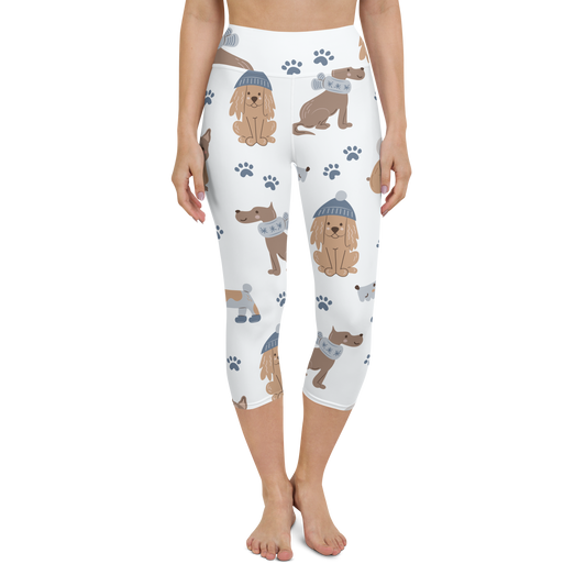 Cozy Dogs | Seamless Patterns | All-Over Print Yoga Capri Leggings - #7