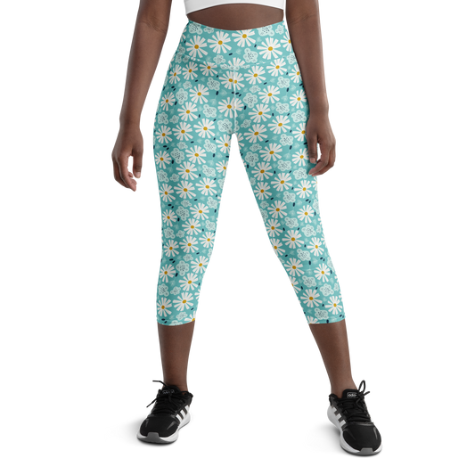 Scandinavian Spring Floral | Seamless Patterns | All-Over Print Yoga Capri Leggings - #10