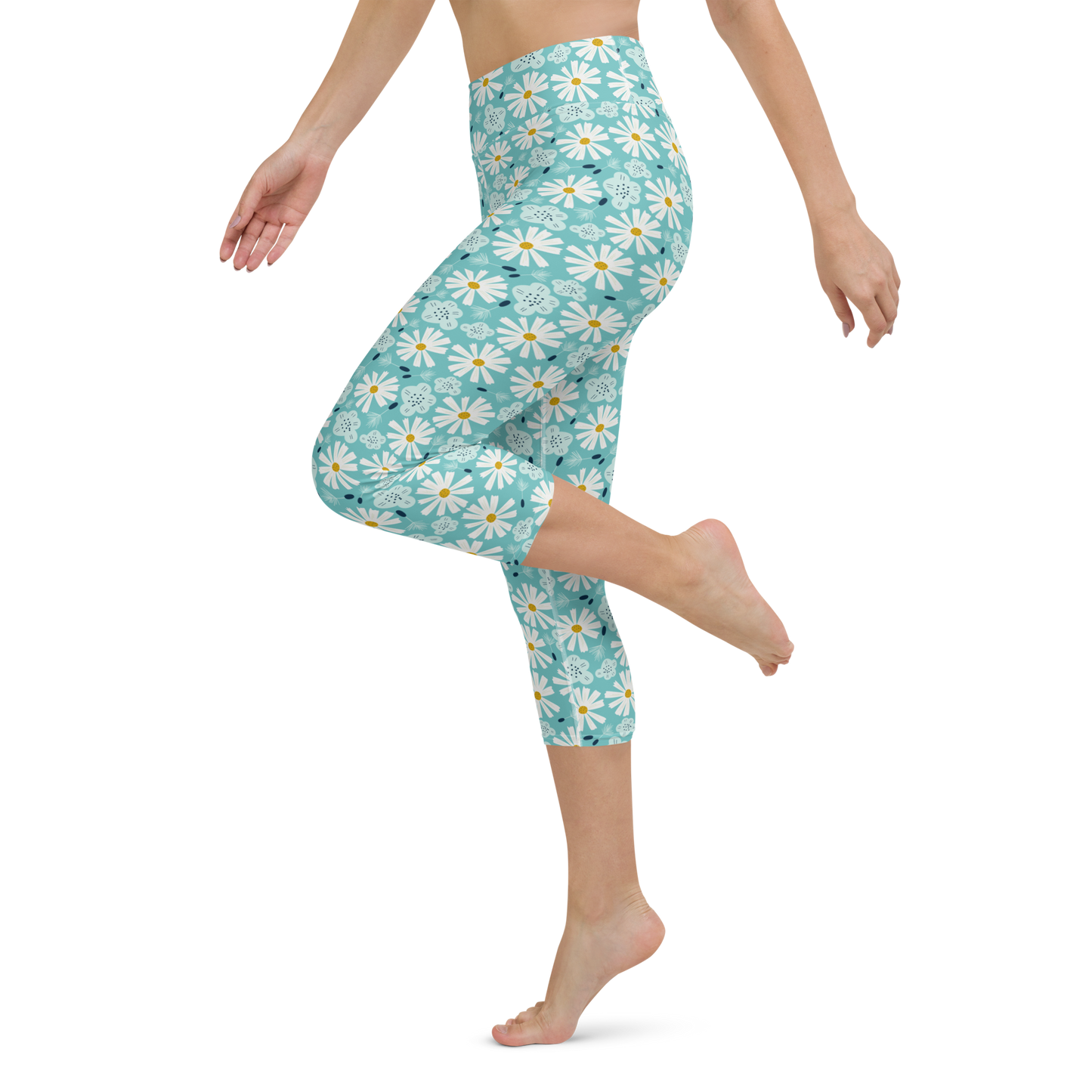 Scandinavian Spring Floral | Seamless Patterns | All-Over Print Yoga Capri Leggings - #10