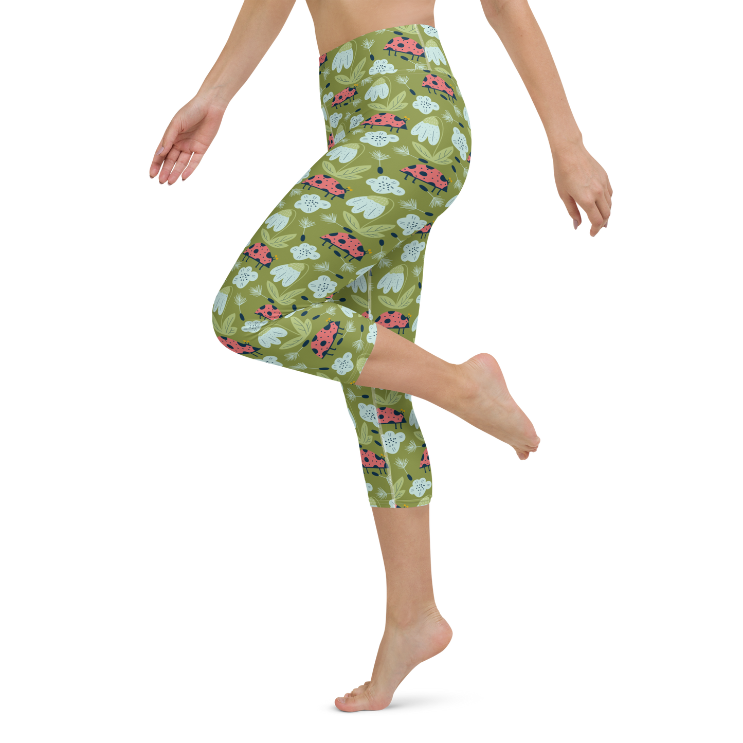 Scandinavian Spring Floral | Seamless Patterns | All-Over Print Yoga Capri Leggings - #5