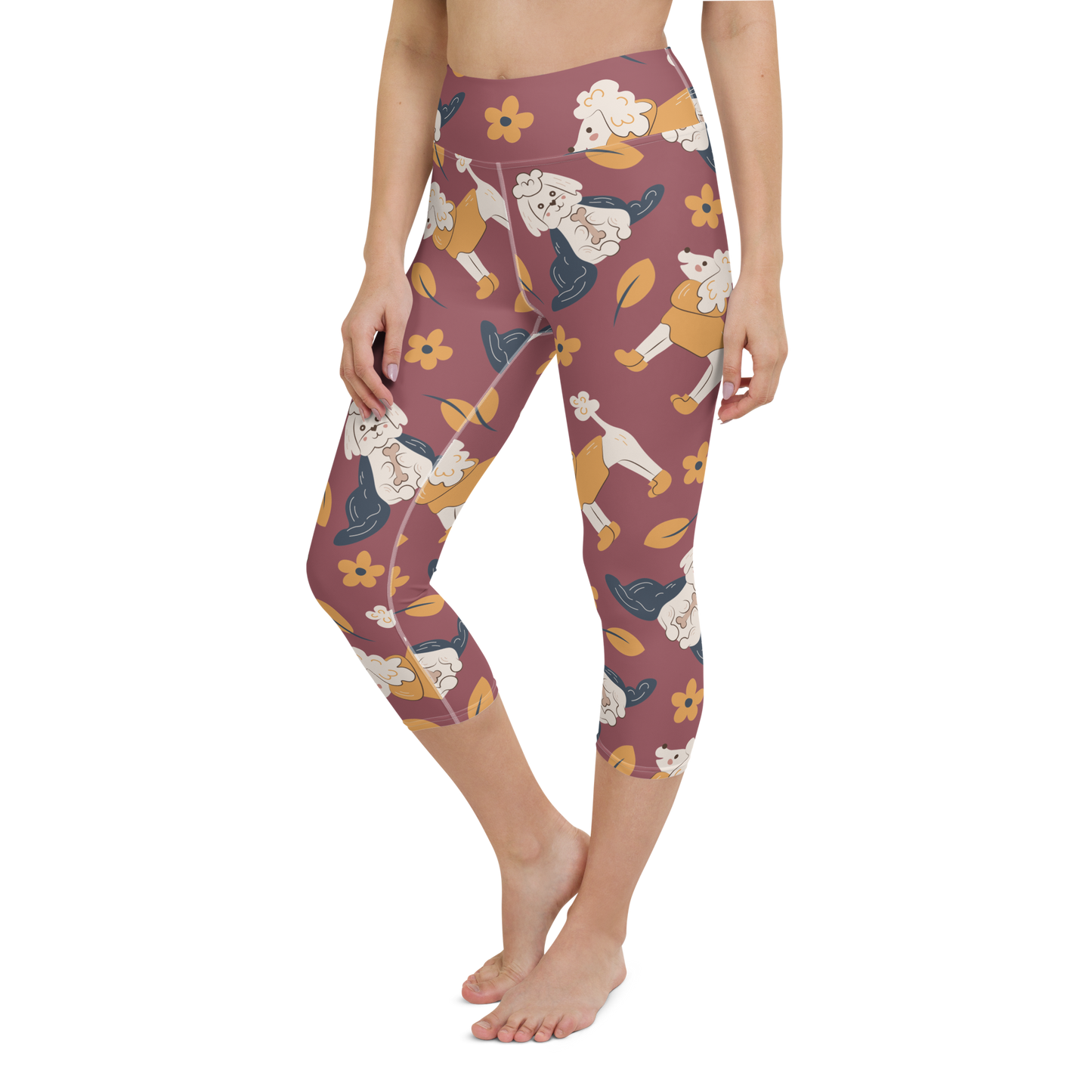 Cozy Dogs | Seamless Patterns | All-Over Print Yoga Capri Leggings - #9