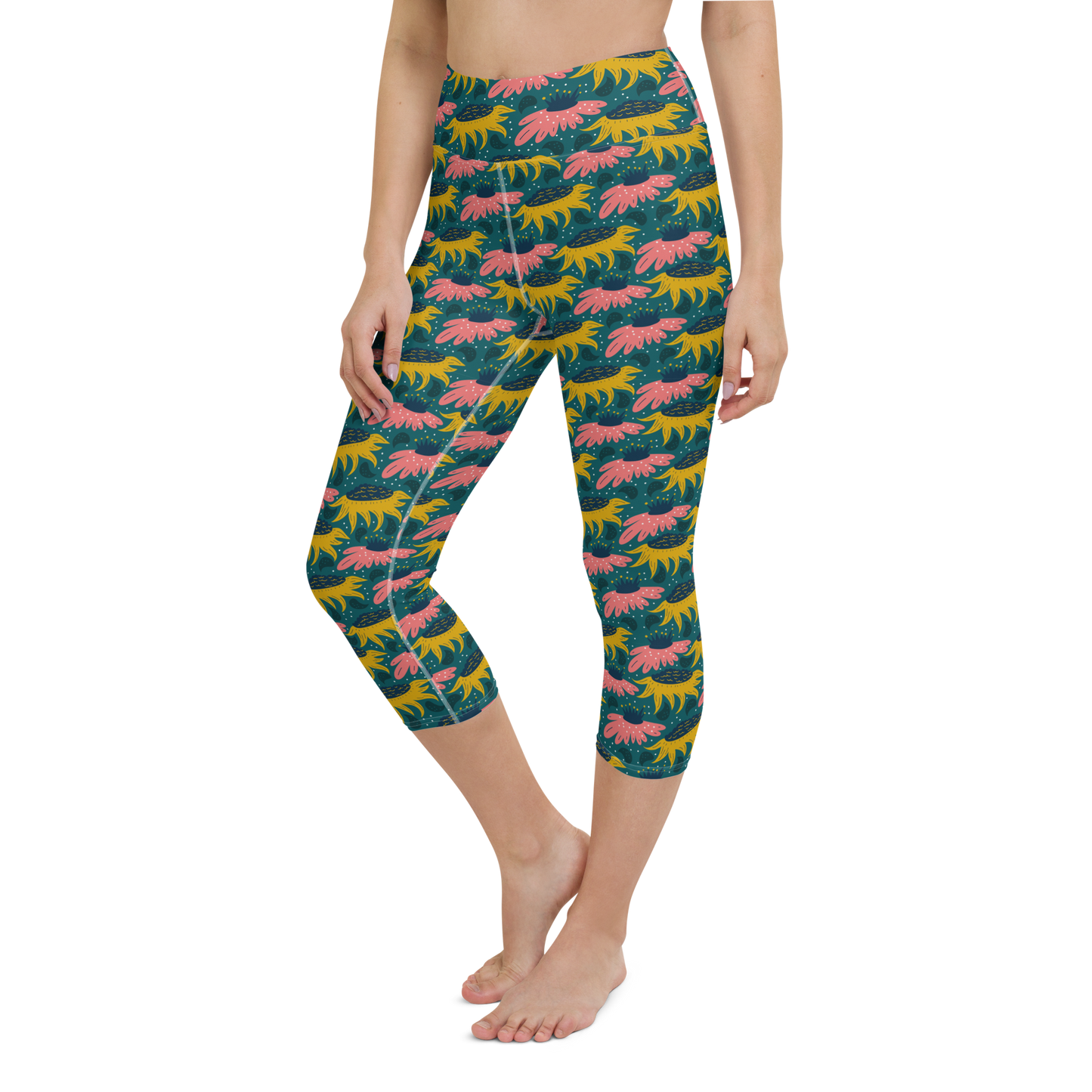 Scandinavian Spring Floral | Seamless Patterns | All-Over Print Yoga Capri Leggings - #8