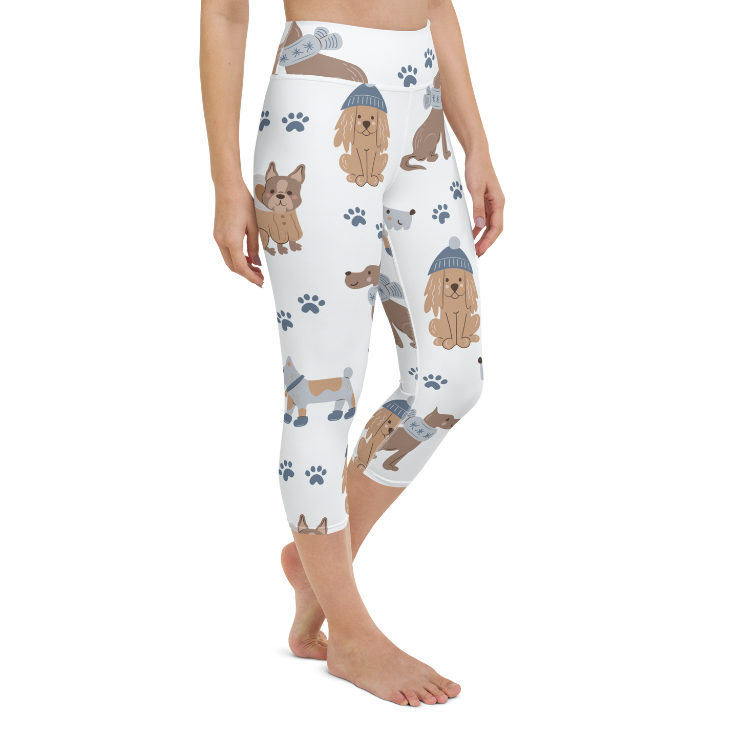 Cozy Dogs | Seamless Patterns | All-Over Print Yoga Capri Leggings - #7