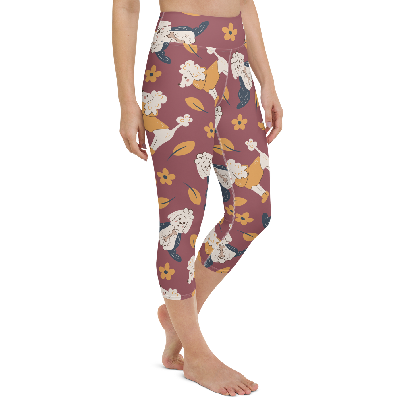 Cozy Dogs | Seamless Patterns | All-Over Print Yoga Capri Leggings - #9