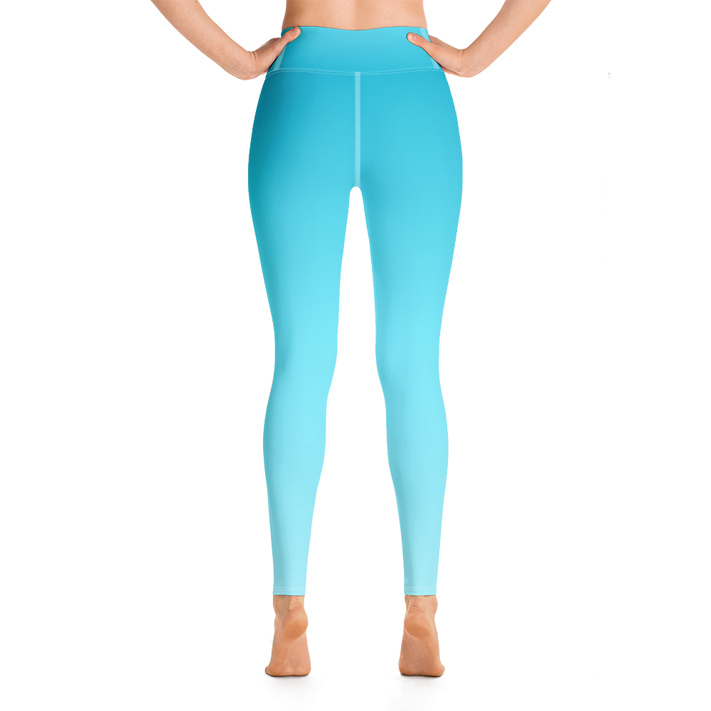 Cyan | Color Gradients | All-Over Print Yoga Leggings - #4