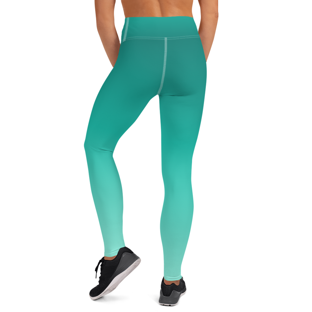 Teal | Color Gradients | All-Over Print Yoga Leggings - #2