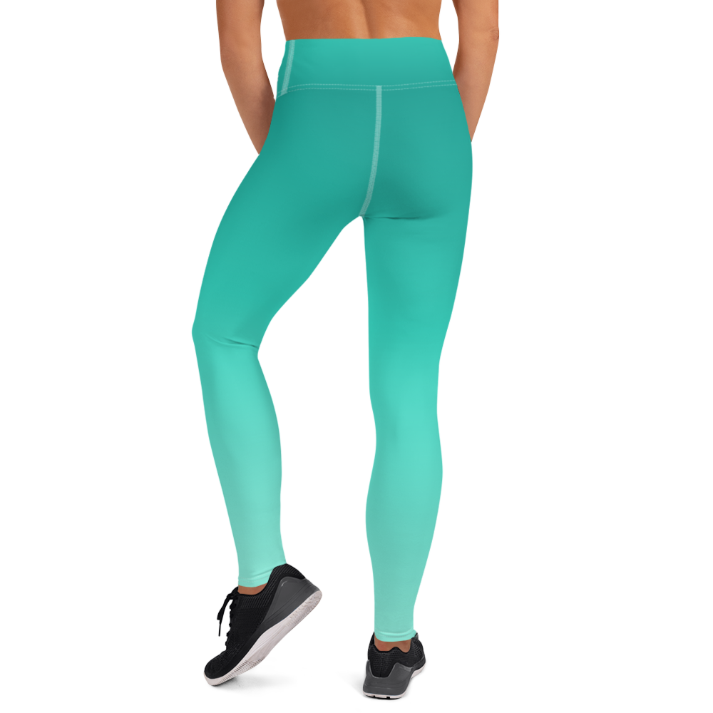 Teal | Color Gradients | All-Over Print Yoga Leggings - #3