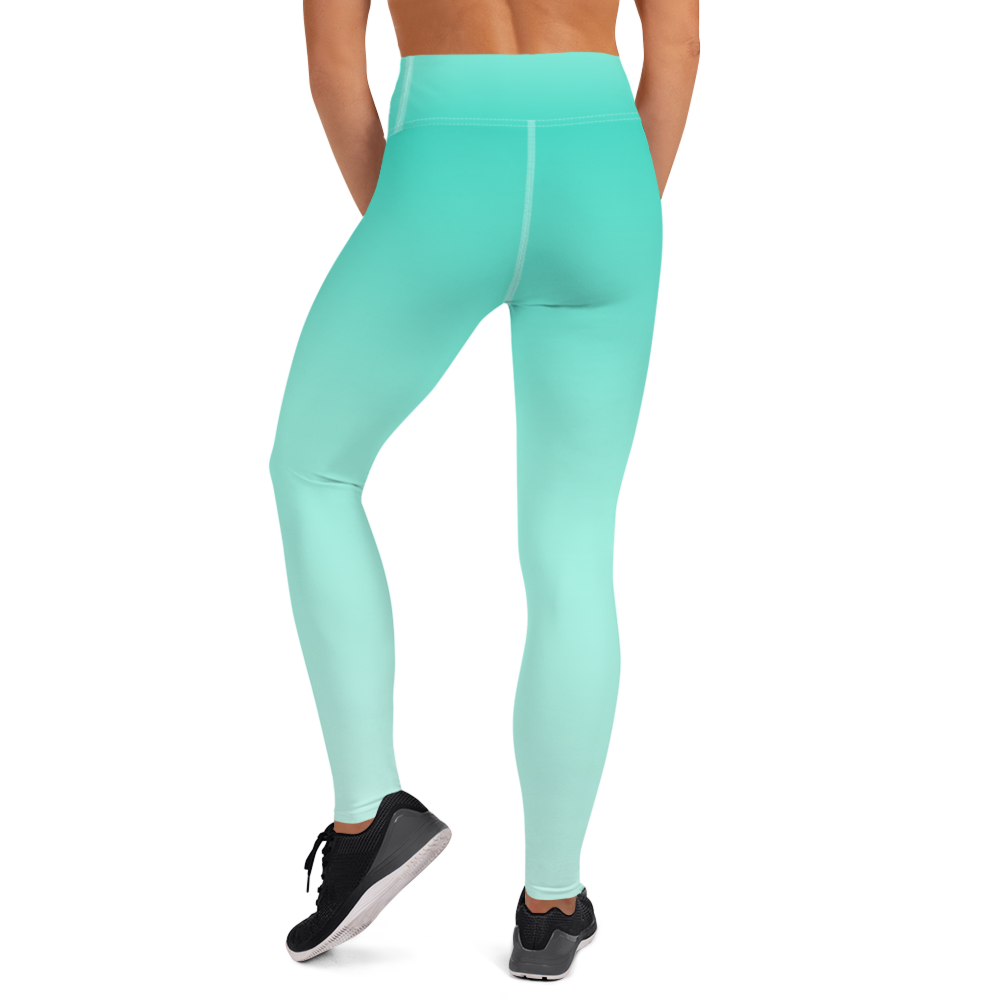 Teal | Color Gradients | All-Over Print Yoga Leggings - #5