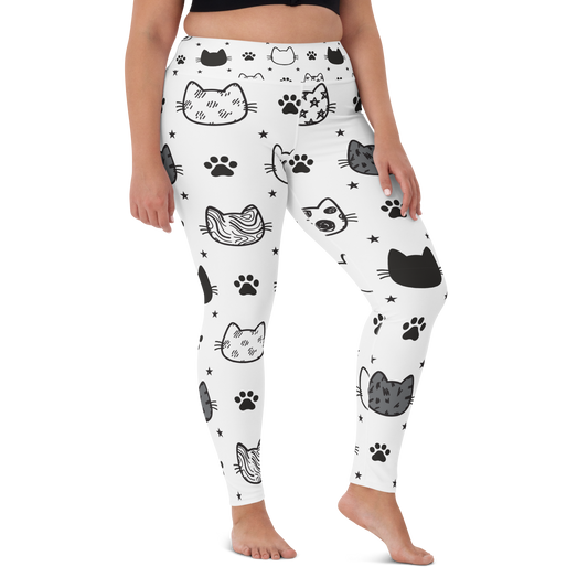 Cat Seamless Pattern Batch 01 | Seamless Patterns | All-Over Print Yoga Leggings - #4