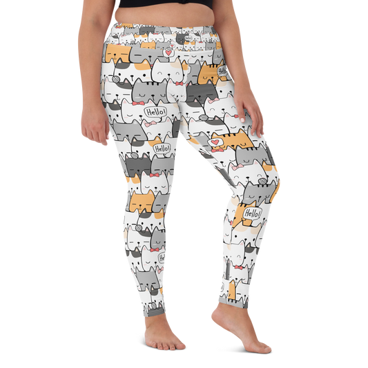 Cat Seamless Pattern Batch 01 | Seamless Patterns | All-Over Print Yoga Leggings - #6