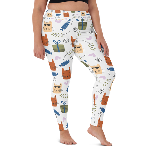 Cat Seamless Pattern Batch 01 | Seamless Patterns | All-Over Print Yoga Leggings - #8