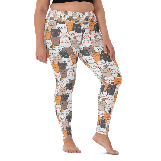 Cat Seamless Pattern Batch 01 | Seamless Patterns | All-Over Print Yoga Leggings - #9