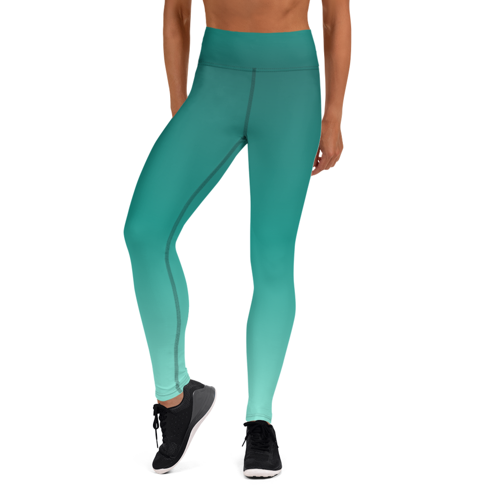 Teal | Color Gradients | All-Over Print Yoga Leggings - #1