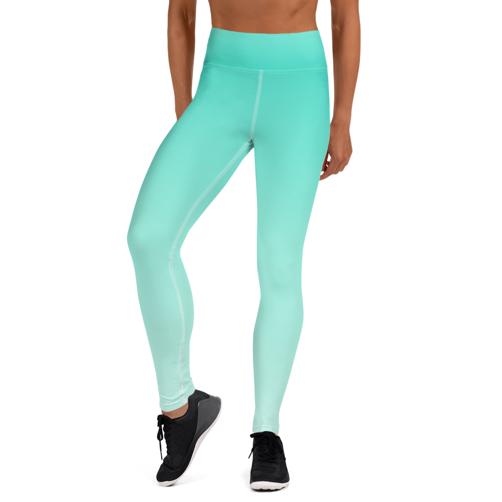 Teal | Color Gradients | All-Over Print Yoga Leggings - #5