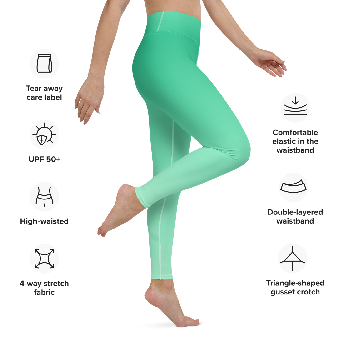 Emerald | Color Gradients | All-Over Print Yoga Leggings - #4