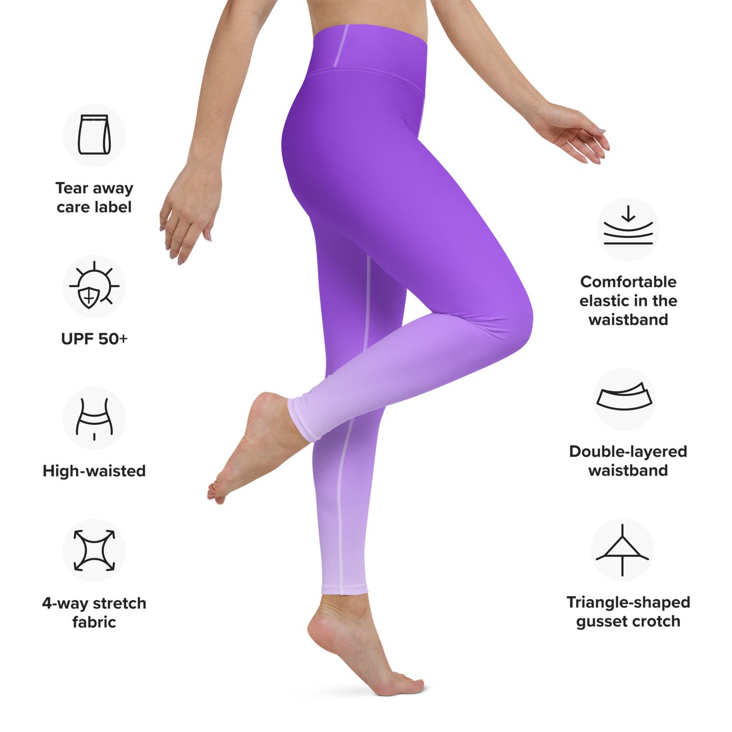 Purple | Color Gradients | All-Over Print Yoga Leggings - #2