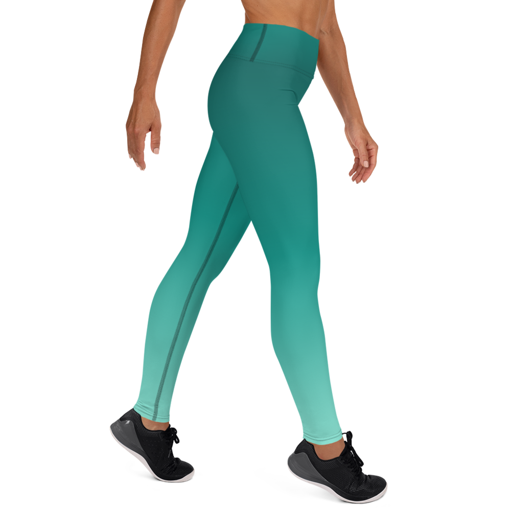 Teal | Color Gradients | All-Over Print Yoga Leggings - #1