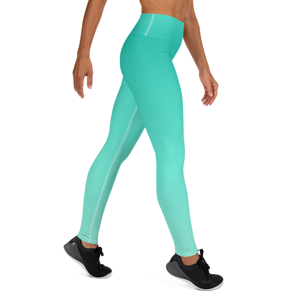 Teal | Color Gradients | All-Over Print Yoga Leggings - #4