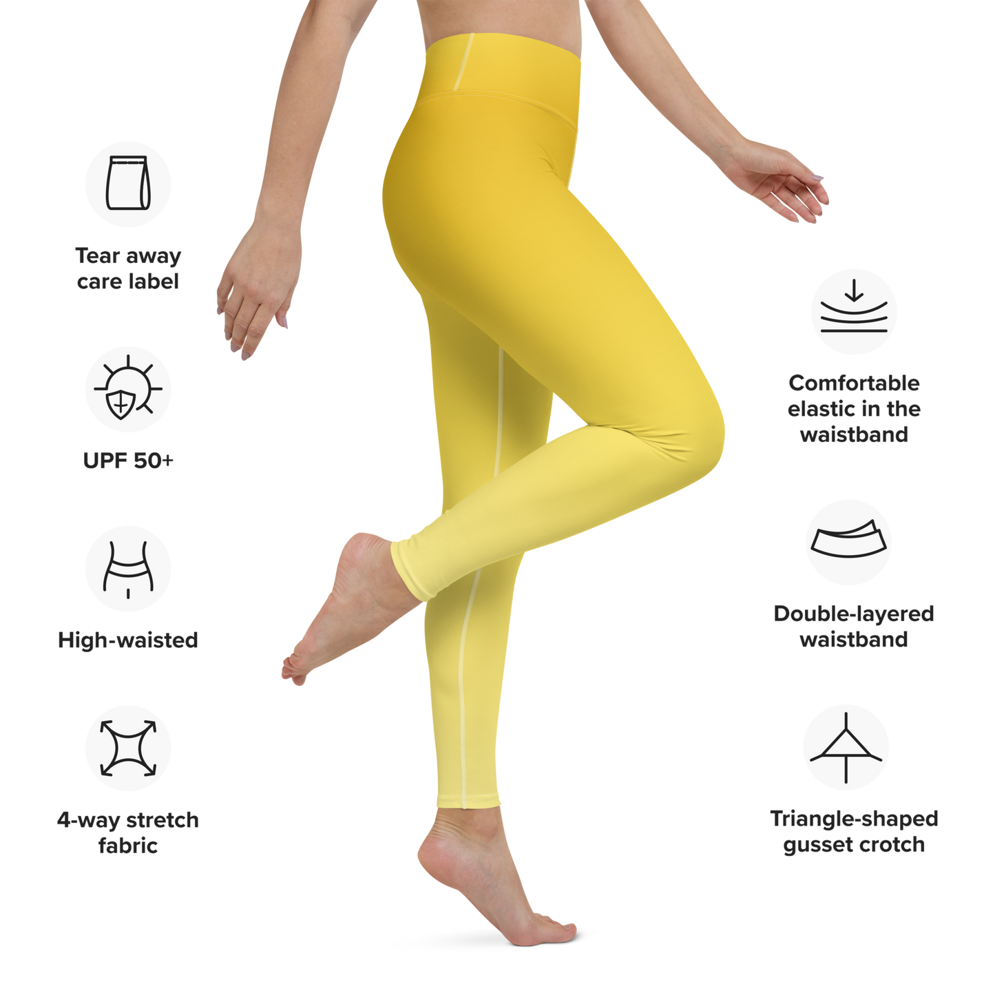 Yellow | Color Gradients | All-Over Print Yoga Leggings - #4