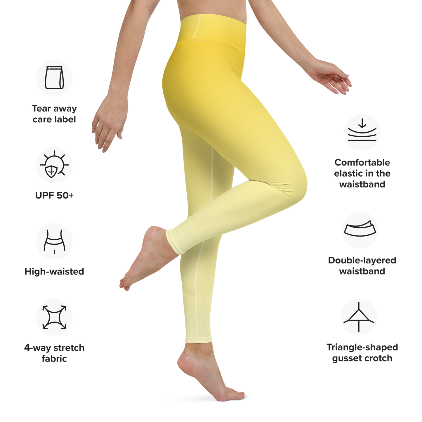 Yellow | Color Gradients | All-Over Print Yoga Leggings - #5