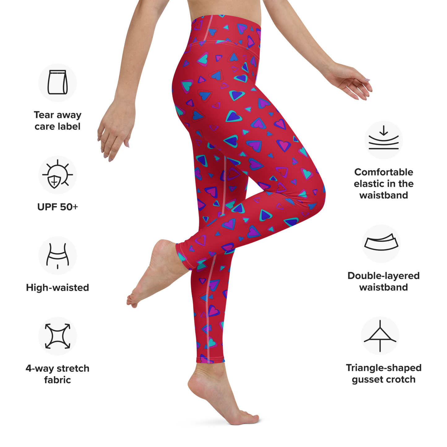 Rainbow Of Hearts | Batch 01 | Seamless Patterns | All-Over Print Yoga Leggings - #1