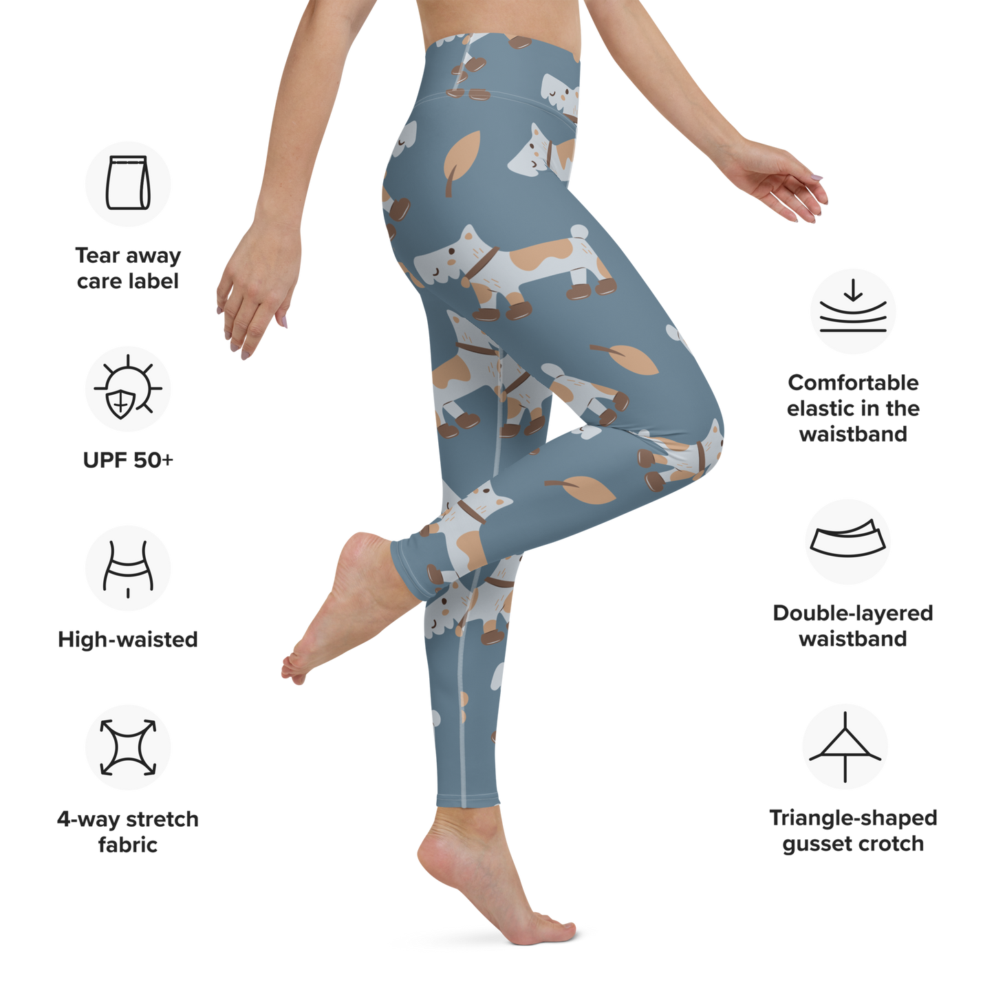 Cozy Dogs | Seamless Patterns | All-Over Print Yoga Leggings - #2