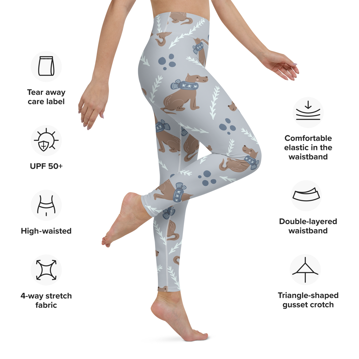 Cozy Dogs | Seamless Patterns | All-Over Print Yoga Leggings - #4