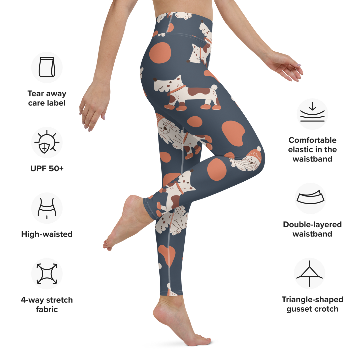 Cozy Dogs | Seamless Patterns | All-Over Print Yoga Leggings - #5