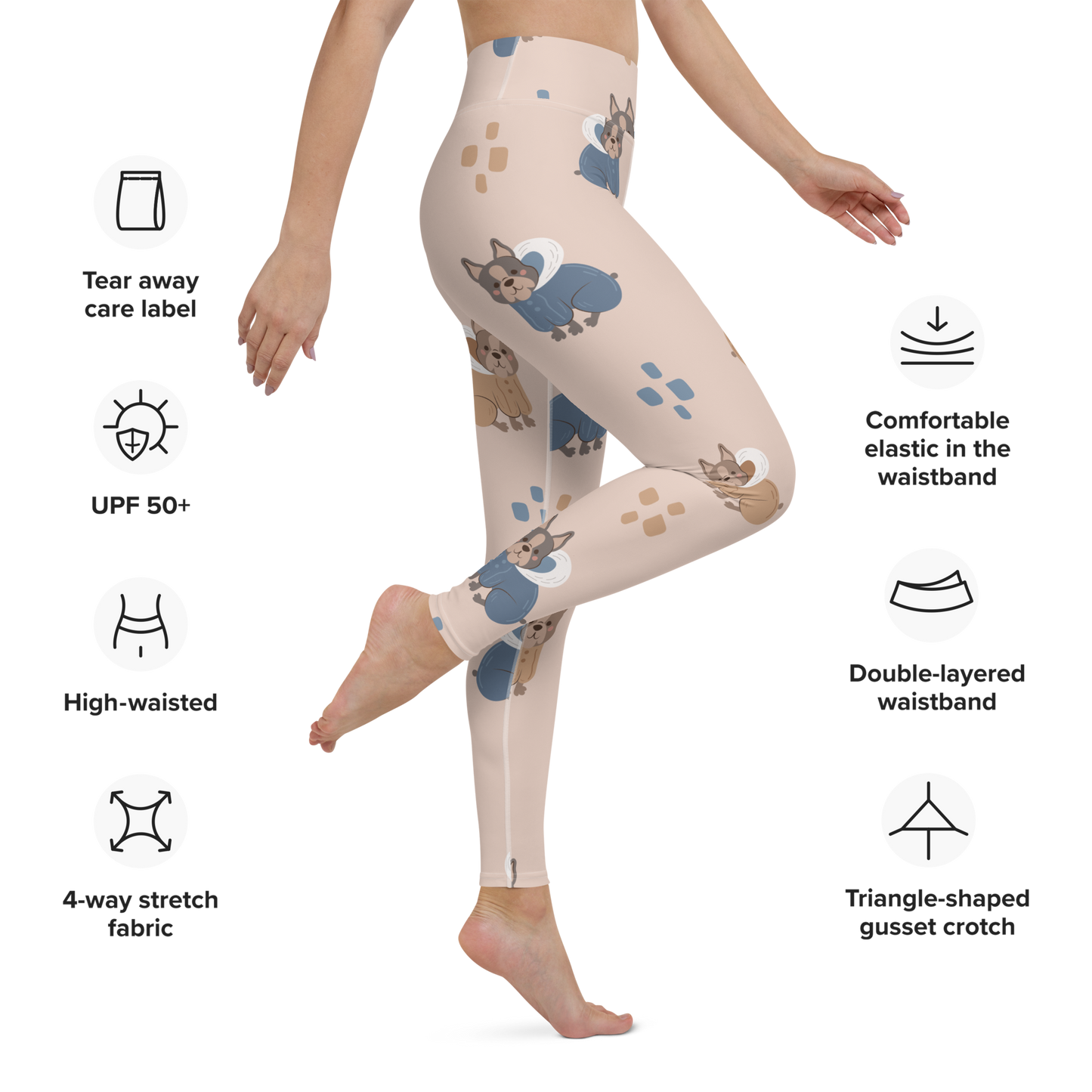 Cozy Dogs | Seamless Patterns | All-Over Print Yoga Leggings - #11