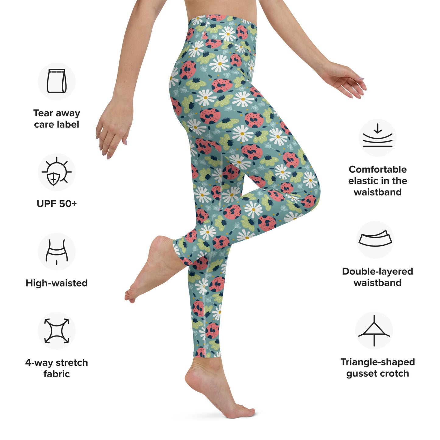 Scandinavian Spring Floral | Seamless Patterns | All-Over Print Yoga Leggings - #2