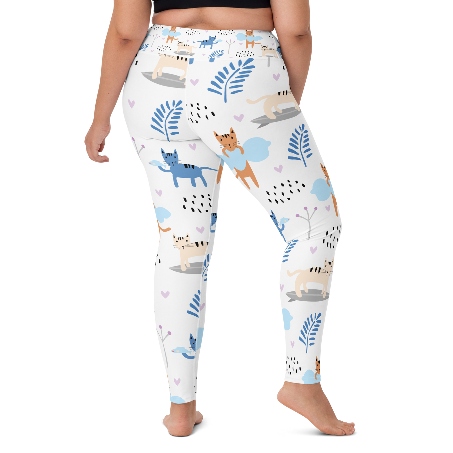 Cat Seamless Pattern Batch 01 | Seamless Patterns | All-Over Print Yoga Leggings - #2