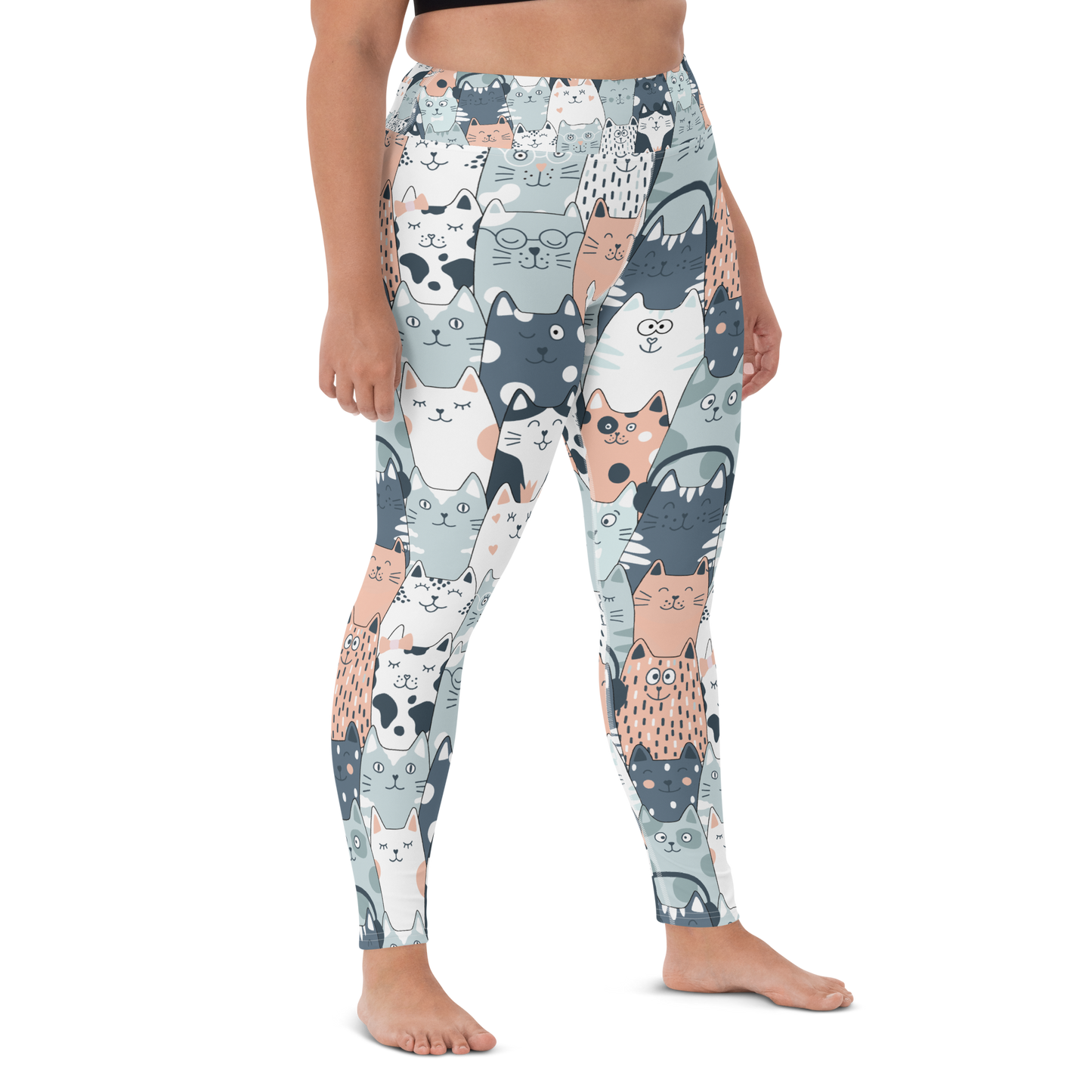 Cat Seamless Pattern Batch 01 | Seamless Patterns | All-Over Print Yoga Leggings - #7