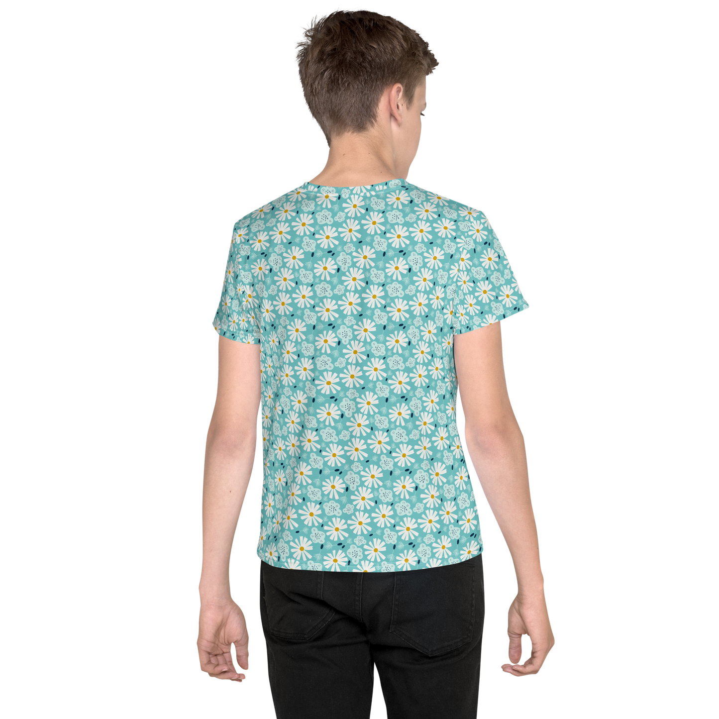 Scandinavian Spring Floral | Seamless Patterns | All-Over Print Youth Crew Neck T-shirt - #10