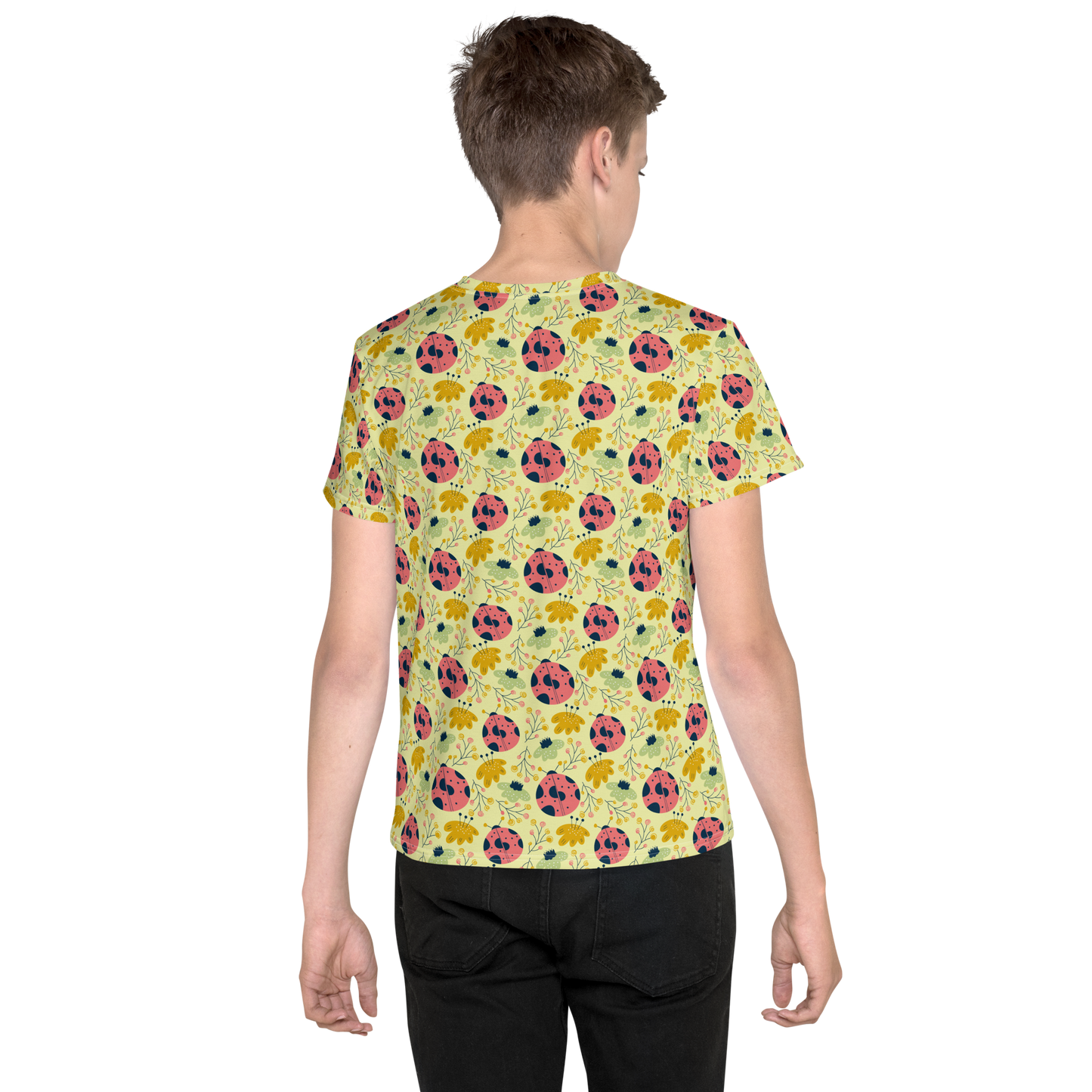 Scandinavian Spring Floral | Seamless Patterns | All-Over Print Youth Crew Neck T-shirt - #9