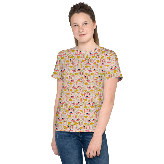Scandinavian Spring Floral | Seamless Patterns | All-Over Print Youth Crew Neck T-shirt - #7