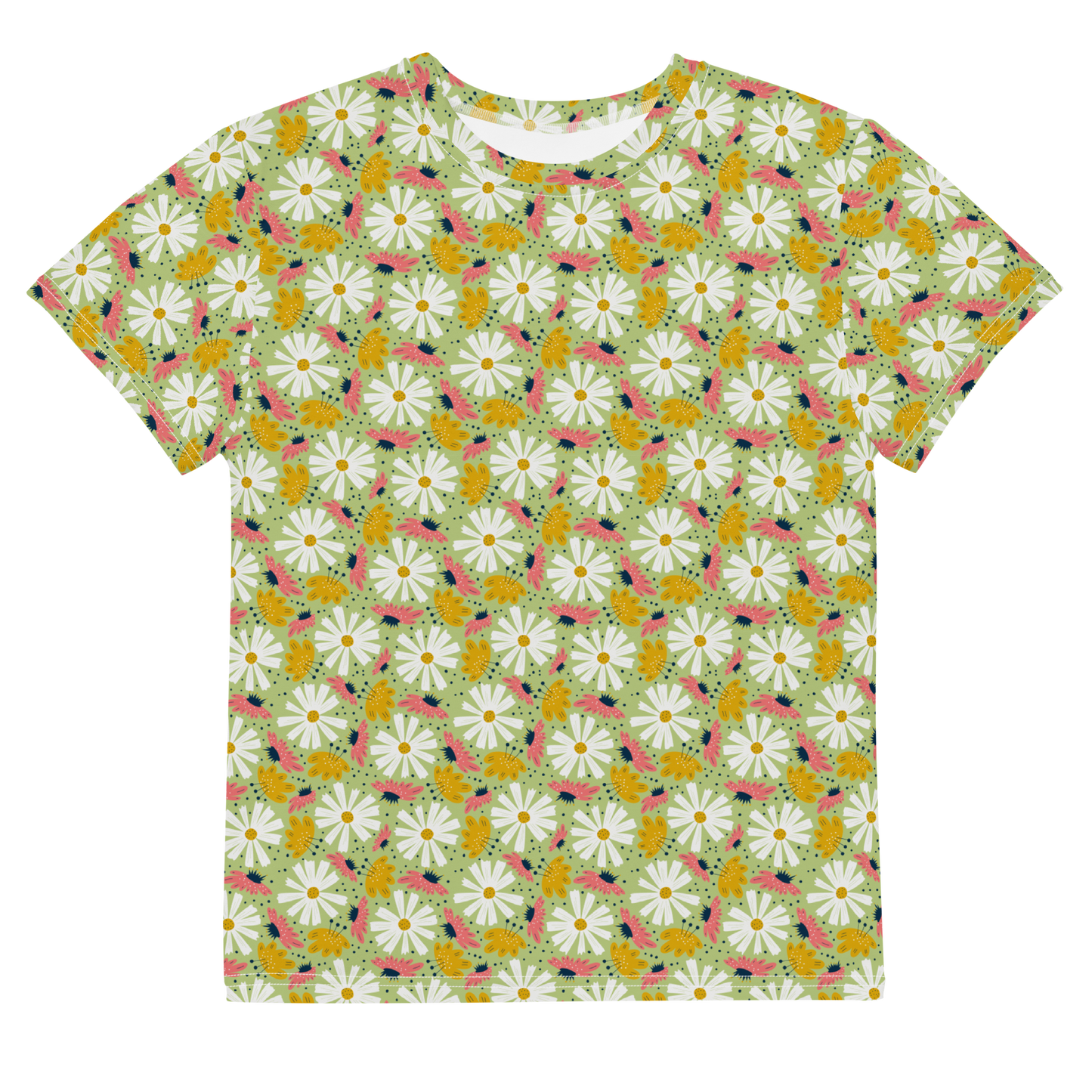 Scandinavian Spring Floral | Seamless Patterns | All-Over Print Youth Crew Neck T-shirt - #4