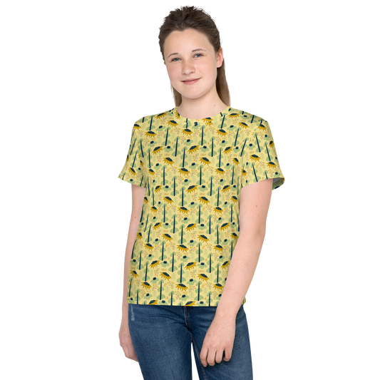 Scandinavian Spring Floral | Seamless Patterns | All-Over Print Youth Crew Neck T-shirt - #1